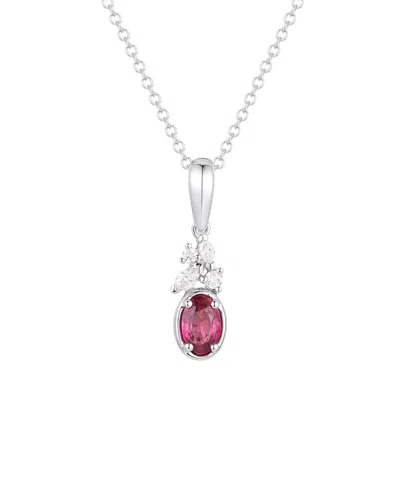 Gregg Ruth 14k 0.58 Ct. Tw. Diamond & Ruby Pendant In Metallic