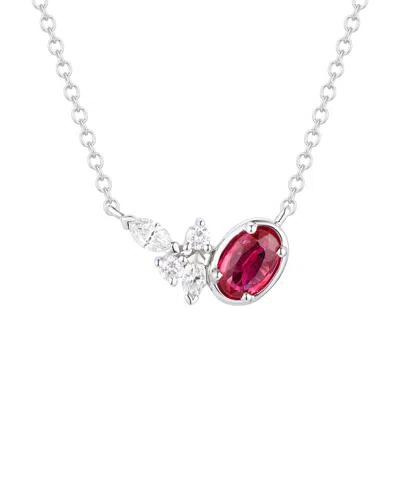 Gregg Ruth 14k 0.60 Ct. Tw. Diamond & Ruby Pendant In Metallic