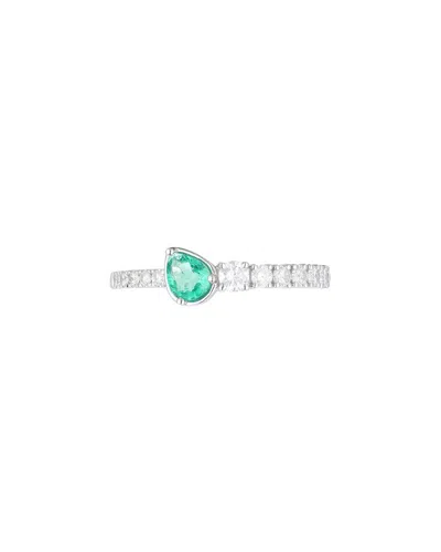 Gregg Ruth 14k 0.61 Ct. Tw. Diamond & Emerald Ring In No Color