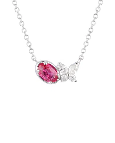 Gregg Ruth 14k 0.63 Ct. Tw. Diamond & Ruby Pendant In Pink