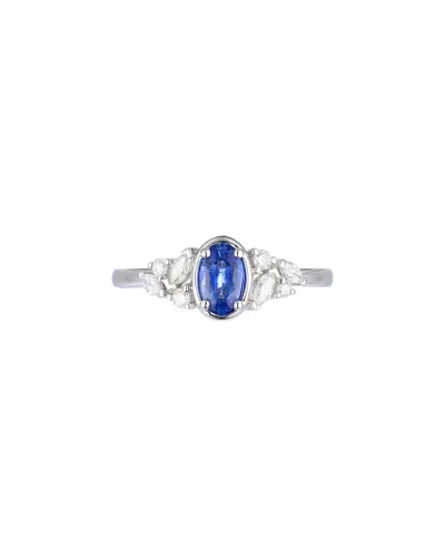 Gregg Ruth 14k 0.64 Ct. Tw. Diamond & Blue Sapphire Ring In White