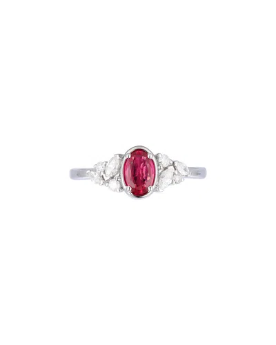 Gregg Ruth 14k 0.66 Ct. Tw. Diamond & Ruby Ring In Transparent