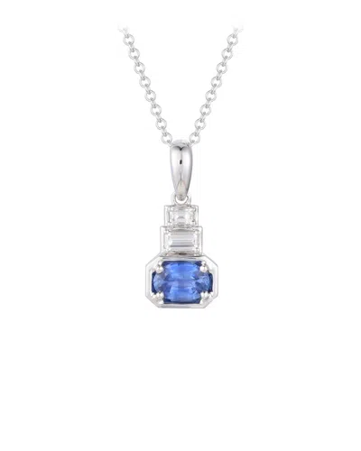 Gregg Ruth 14k 0.67 Ct. Tw. Diamond & Blue Sapphire Pendant In No Color