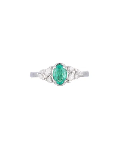 Gregg Ruth 14k 0.68 Ct. Tw. Diamond & Emerald Ring In No Color