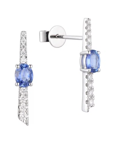 Gregg Ruth 14k 0.70 Ct. Tw. Diamond & Blue Sapphire Earring In Multi