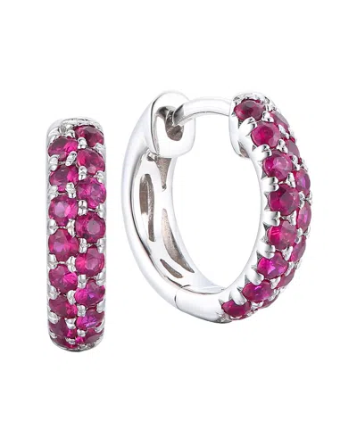 Gregg Ruth 14k 0.70 Ct. Tw. Ruby Huggie Earring In Pink
