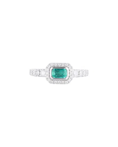 Gregg Ruth 14k 0.72 Ct. Tw. Diamond & Emerald Ring In Metallic