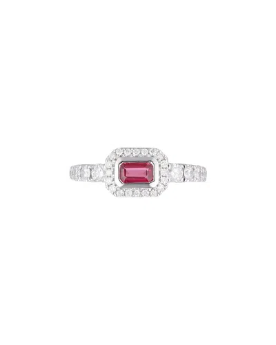 Gregg Ruth 14k 0.78 Ct. Tw. Diamond & Ruby Ring In Silver