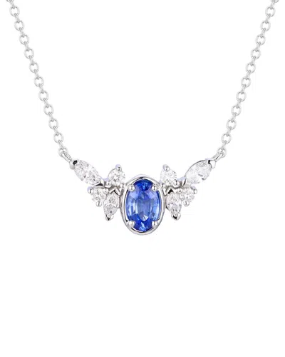 Gregg Ruth 14k 0.80 Ct. Tw. Diamond & Blue Sapphire Pendant In No Color