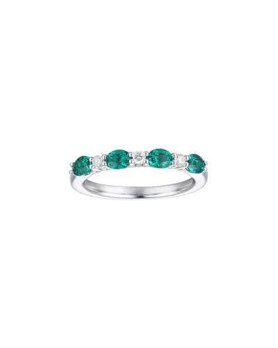 Gregg Ruth 14k 0.83 Ct. Tw. Diamond & Lab-grown Lab Created Emerald Ring In No Color