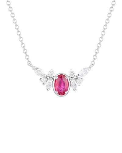 Gregg Ruth 14k 0.84 Ct. Tw. Diamond & Ruby Pendant In Metallic