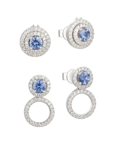 Gregg Ruth 14k 0.85 Ct. Tw. Diamond & Blue Sapp Two Way Earring