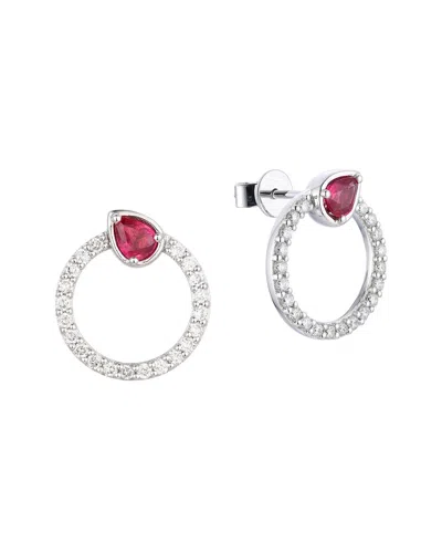 Gregg Ruth 14k 0.91 Ct. Tw. Diamond & Ruby Earring In Gray