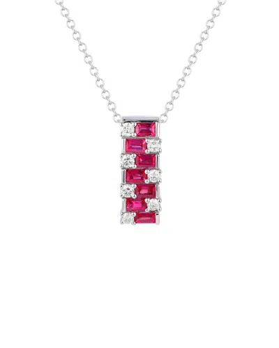 Gregg Ruth 14k 0.93 Ct. Tw. Diamond & Ruby Pendant In Metallic
