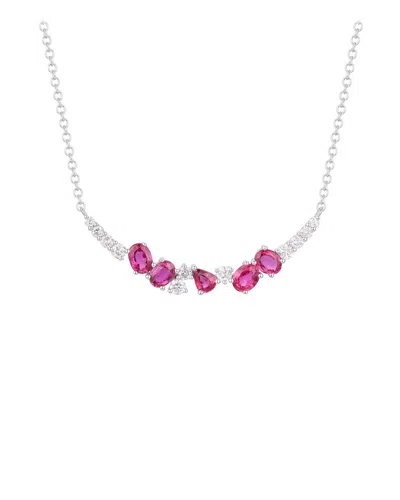 Gregg Ruth 14k 1.18 Ct. Tw. Diamond & Ruby Pendant In Metallic