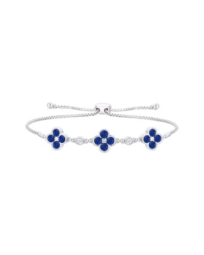 Gregg Ruth 14k 1.25 Ct. Tw. Diamond & Blue Sapphire Bracelet In Metallic
