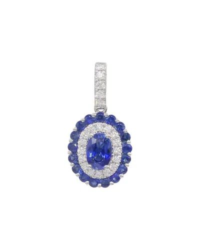 Gregg Ruth 14k 1.36 Ct. Tw. Diamond & Blue Sapphire Pendant