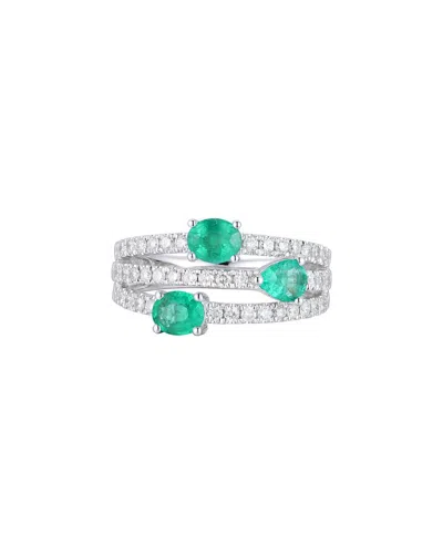 Gregg Ruth 14k 1.37 Ct. Tw. Diamond & Emerald Ring In Metallic