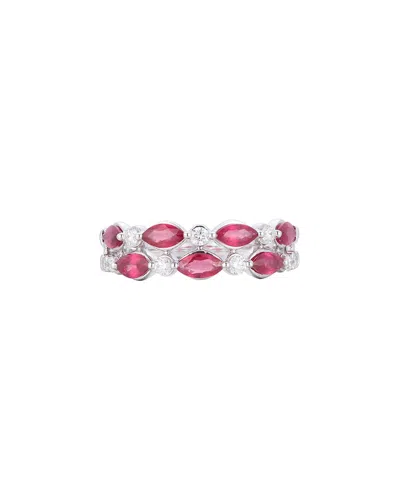 Gregg Ruth 14k 1.41 Ct. Tw. Diamond & Ruby Band In Metallic