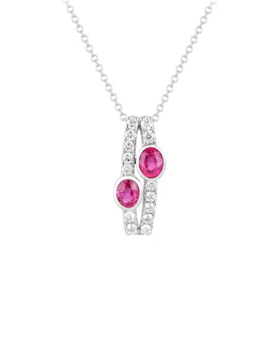 Gregg Ruth 14k 1.41 Ct. Tw. Diamond & Ruby Pendant In Pink