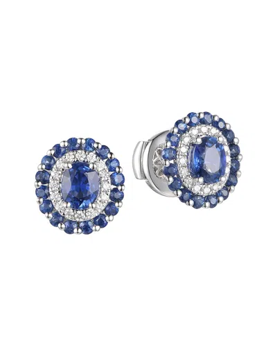 Gregg Ruth 14k 1.57 Ct. Tw. Diamond & Blue Sapphire Earring