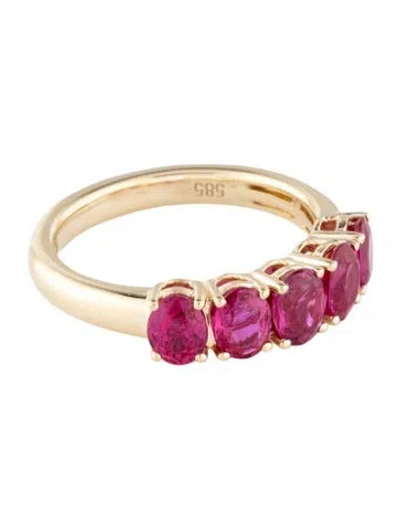 Pre-owned Gregg Ruth 14k 1.75ctw Ruby Band In Multicolor