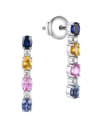 Gregg Ruth 14k 1.78 Ct. Tw. Diamond & Multi Sapphire Earring In No Color