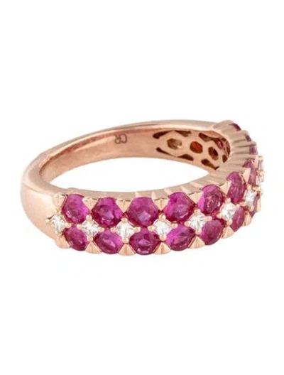 Pre-owned Gregg Ruth 14k 1.80ctw Ruby & Diamond Band In Multicolor