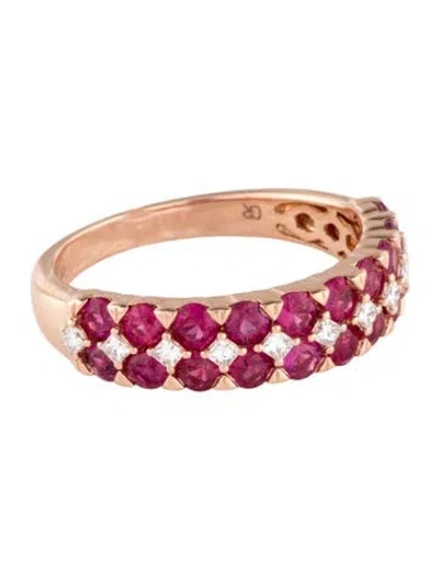 Pre-owned Gregg Ruth 14k 1.80ctw Ruby & Diamond Band In Multicolor