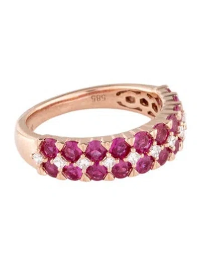 Pre-owned Gregg Ruth 14k 1.80ctw Ruby & Diamond Band In Multicolor