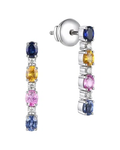 Gregg Ruth 14k 1.93 Ct. Tw. Diamond & Multi Sapp Earring In No Color