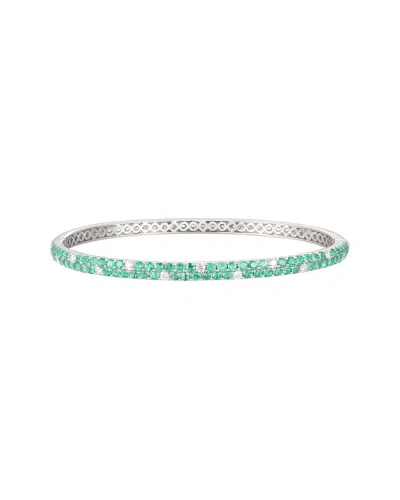 Gregg Ruth 14k 1.99 Ct. Tw. Diamond & Emerald Bangle In Green