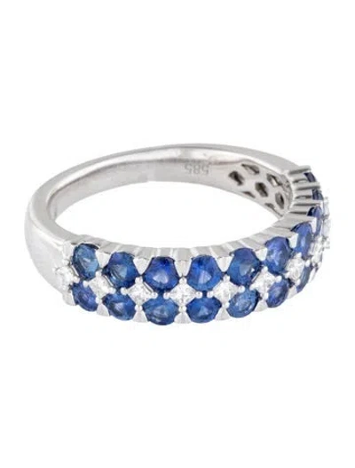 Pre-owned Gregg Ruth 14k 2.07ctw Sapphire & Diamond Band In Multicolor