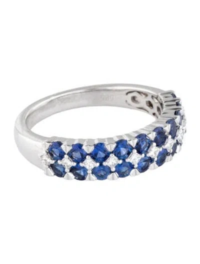 Pre-owned Gregg Ruth 14k 2.07ctw Sapphire & Diamond Band In Multicolor