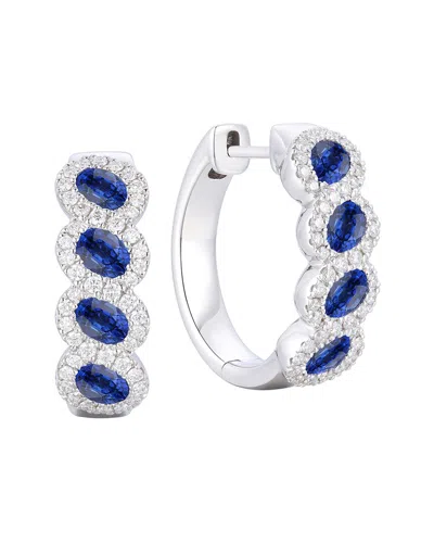 Gregg Ruth 14k 2.12 Ct. Tw. Diamond & Blue Sapphire Huggie Earring