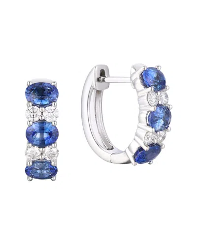Gregg Ruth 14k 2.24 Ct. Tw. Diamond & Blue Sapphire Huggie Earring