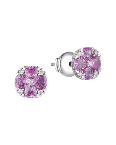 Gregg Ruth 14k 2.25 Ct. Tw. Diamond & Pink Sapphire Earring In Purple