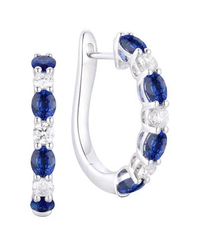 Gregg Ruth 14k 2.44 Ct. Tw. Diamond & Blue Sapphire Huggie Earring In No Color
