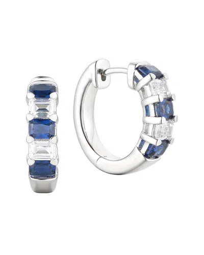 Gregg Ruth 14k 2.47 Ct. Tw. Diamond & Blue Sapphire Huggie Earring