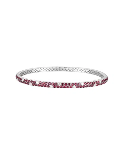 Gregg Ruth 14k 2.94 Ct. Tw. Diamond & Ruby Bangle In Silver