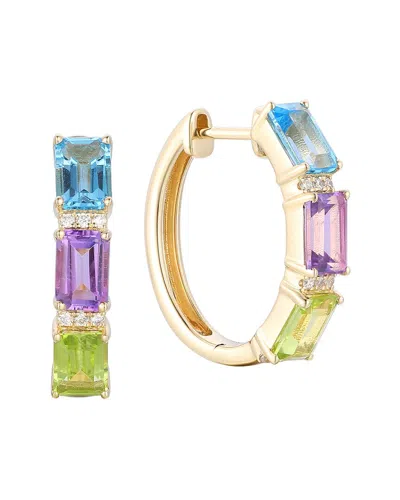 Gregg Ruth 14k 3.58 Ct. Tw. Diamond & Gemstone Huggie Earring In Gold