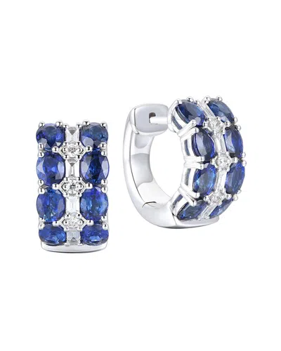 Gregg Ruth 14k 4.49 Ct. Tw. Diamond & Blue Sapphire Huggie Earring