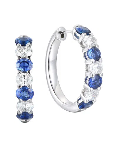 Gregg Ruth 14k 5.77 Ct. Tw. Diamond & Blue Sapphire Huggie Earring In No Color