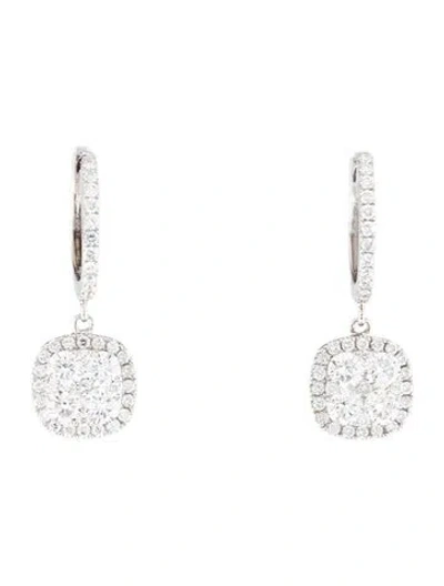 Pre-owned Gregg Ruth 14k Diamond Drop Hoop Earrings In Multicolor