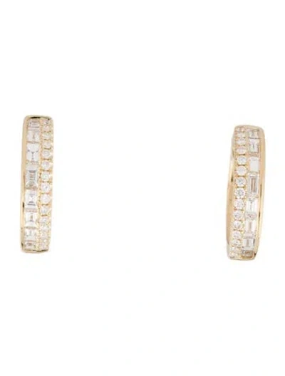 Pre-owned Gregg Ruth 14k Diamond Hoop Earrings In Multicolor