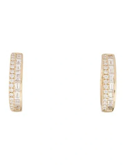 Pre-owned Gregg Ruth 14k Diamond Hoop Earrings In Multicolor