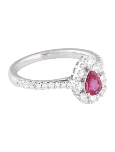 Pre-owned Gregg Ruth 14k Ruby & Diamond Cocktail Ring In Multicolor