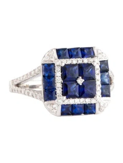Pre-owned Gregg Ruth 14k Sapphire & Diamond Cocktail Ring In Multicolor