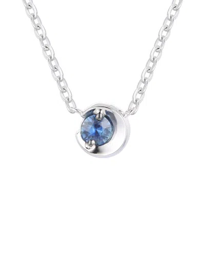 Gregg Ruth 18k 0.23 Ct. Tw. Blue Sapphire Half Moon Pendant In Metallic