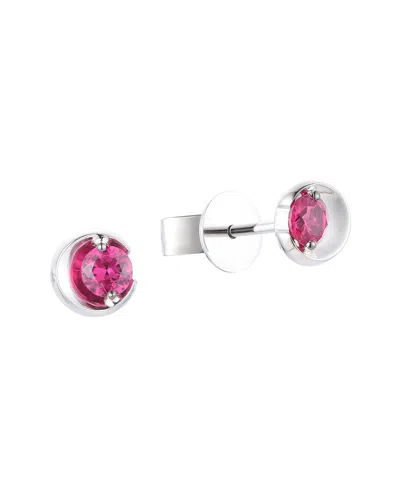 Gregg Ruth 18k 0.36 Ct. Tw. Ruby Half Moon Earring In Pink